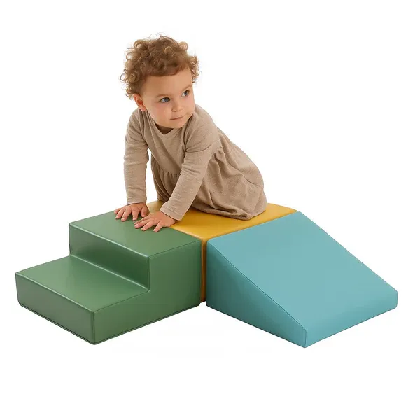 soft play set od 3 pjenastih blokova-pastelno tirkizna mini penjalica - slika 2