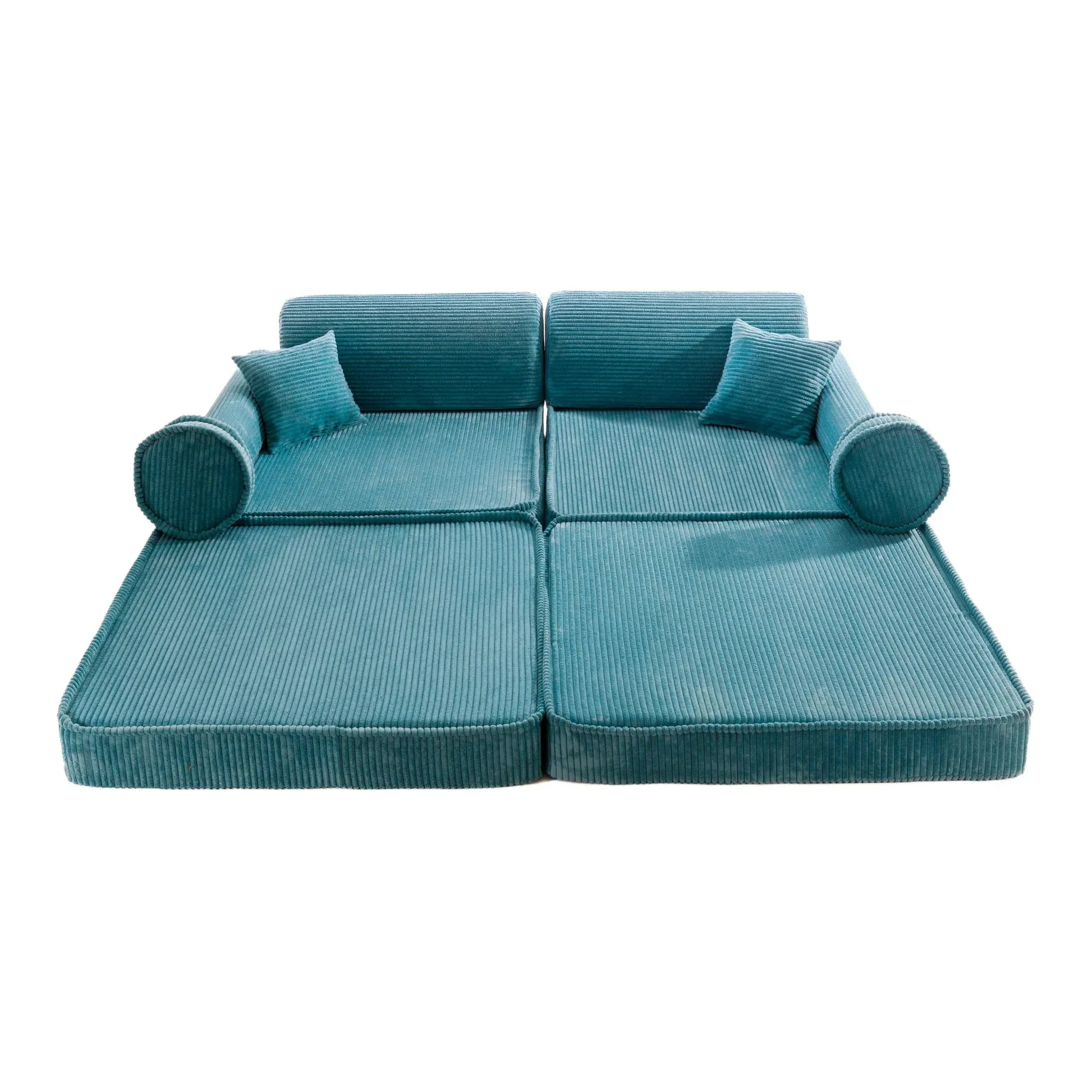 velika modularna sofa za djecu - premium korduro tirkizna - slika 5