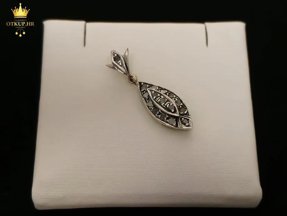 Zlatni Privjesak 14k 2,19g S Crnim Dijamantima 0,16ct/ R1, Rate! - Zagreb