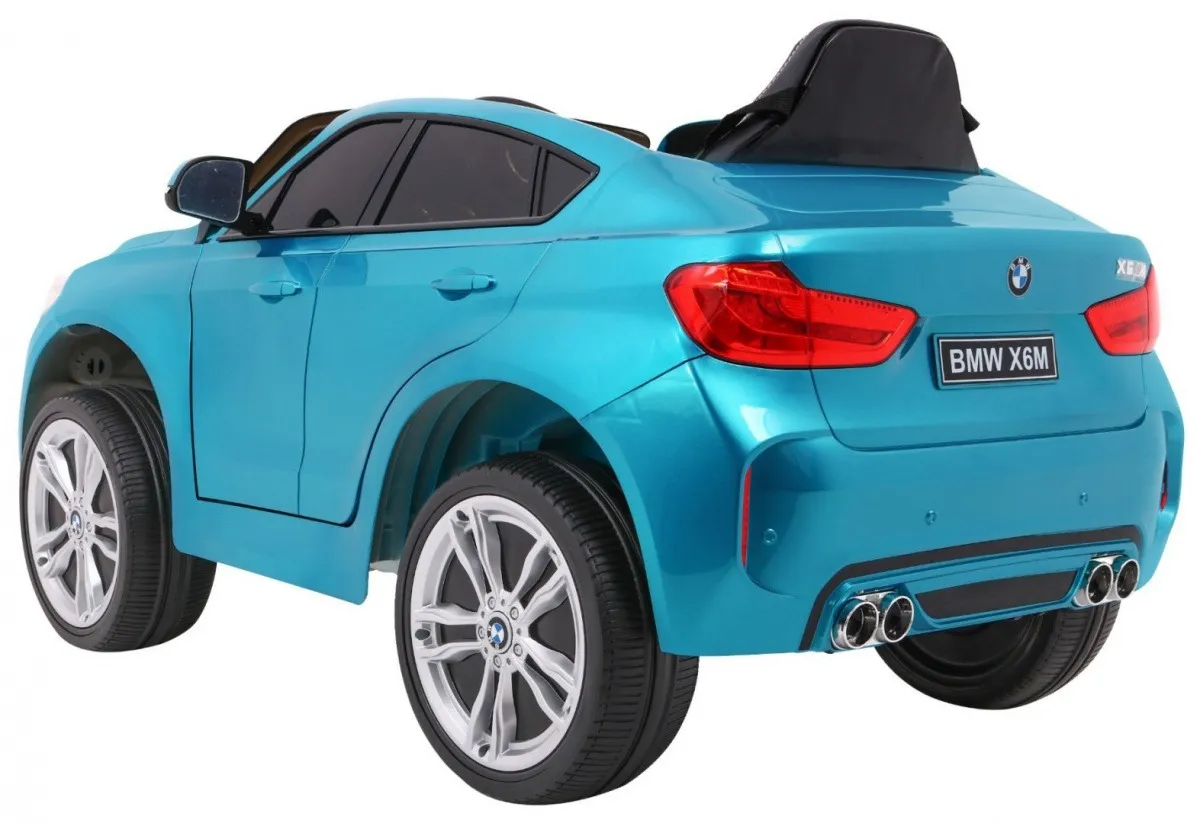 licencirani auto na akumulator bmw x6m - plavi/lakirani - slika 4