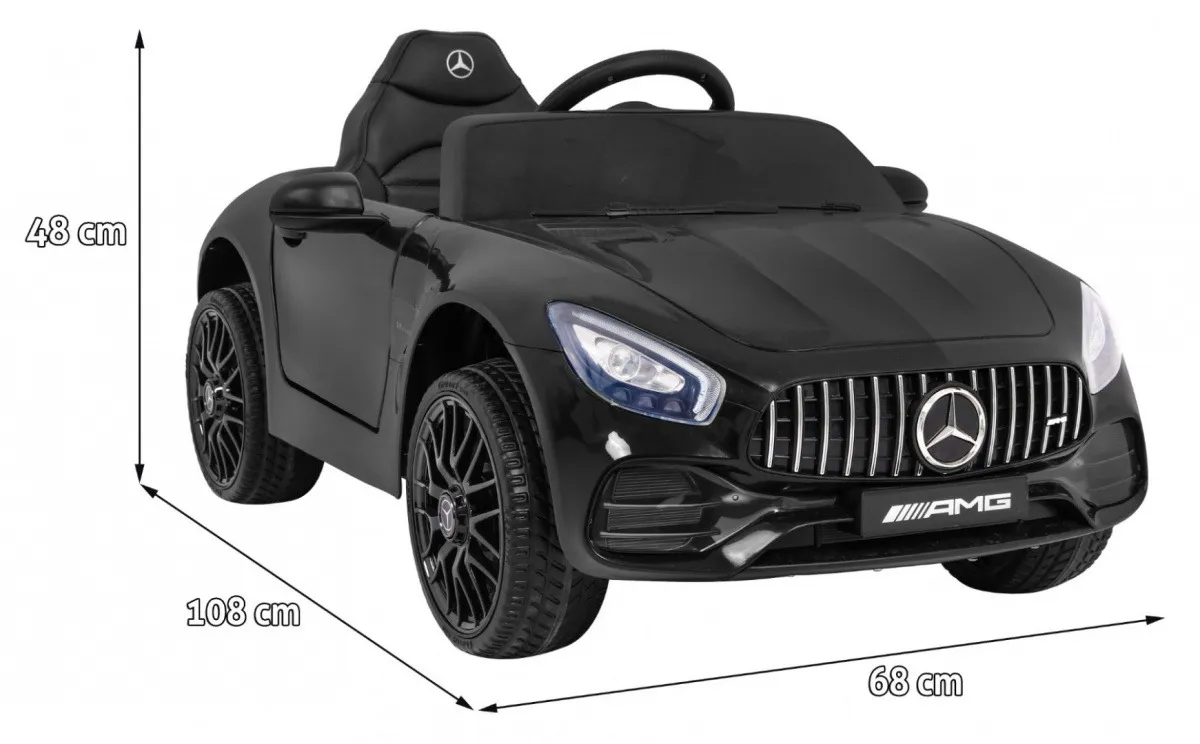 licencirani auto na akumultor mercedes benz gt - crni - slika 2