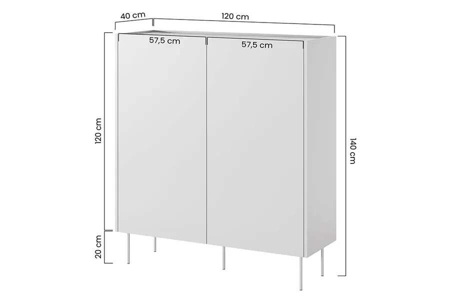 komoda desin 120cm, 2 vrata i 2 ladice, materijal: mdf - slika 7