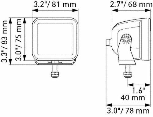 reflektor led hella 3,2" mini cube spot kit - slika 3