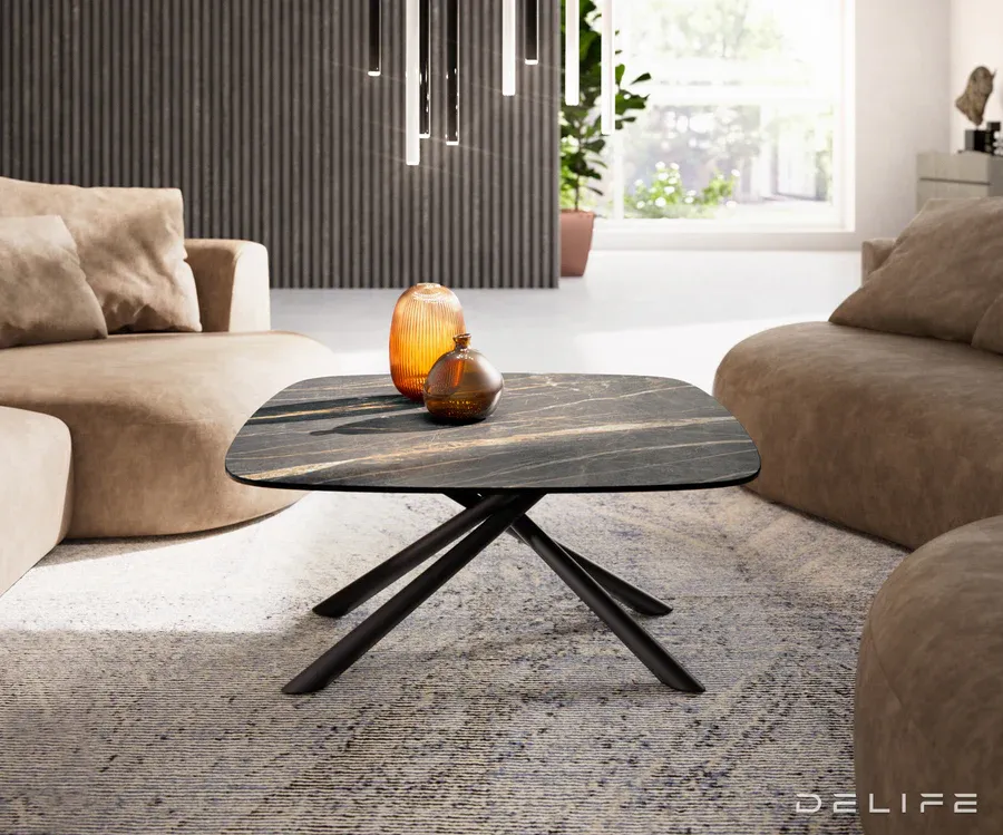klub stolić edge boot 90x90cm, materijal: keramika laminam noir desir - slika 2