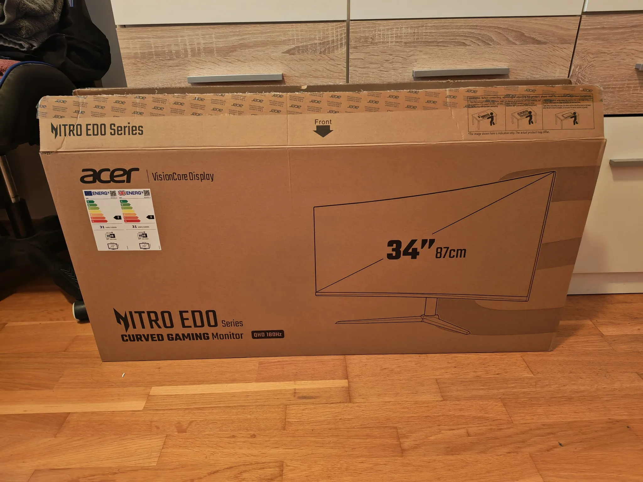 monitor acer nitro ed340 34 inča, 180hz, zakrivljeni s garancijom - slika 3