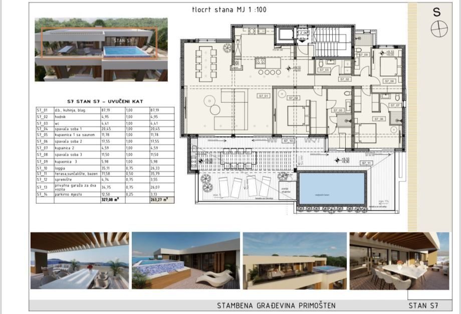 primošten – lux penthouse (s7), p=263,27m2, krovni bazen, pogled - slika 5