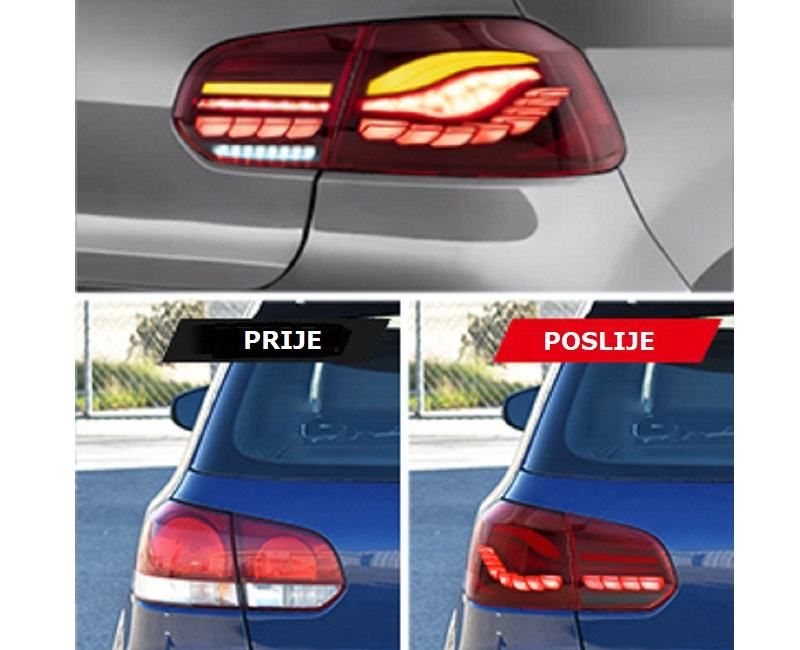 oled lampe za vw golf vi - dinamički žmigavac-crvene-crne-top izgled - slika 6