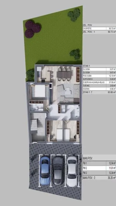stan: osijek, centar, 83.88 m2 + vrt, prizemlje, uskoro useljivo - slika 2