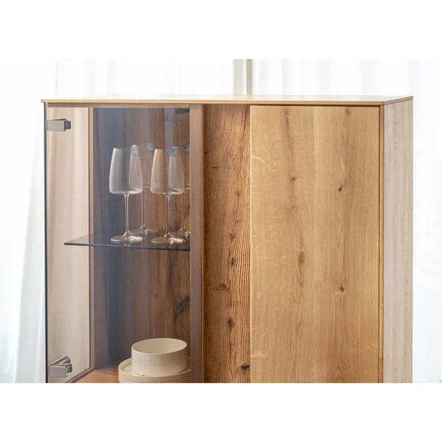 vitrina collodi 85x140cm, materijal: masivno drvo hrast - slika 5