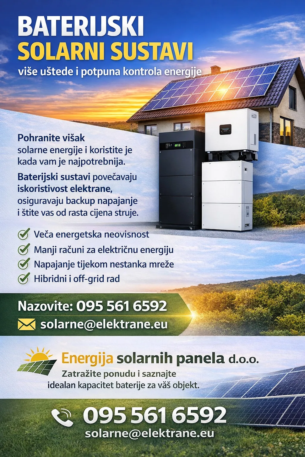 solarne elektrane s baterijama – ugradnja po cijeloj hrvatskoj - slika 2