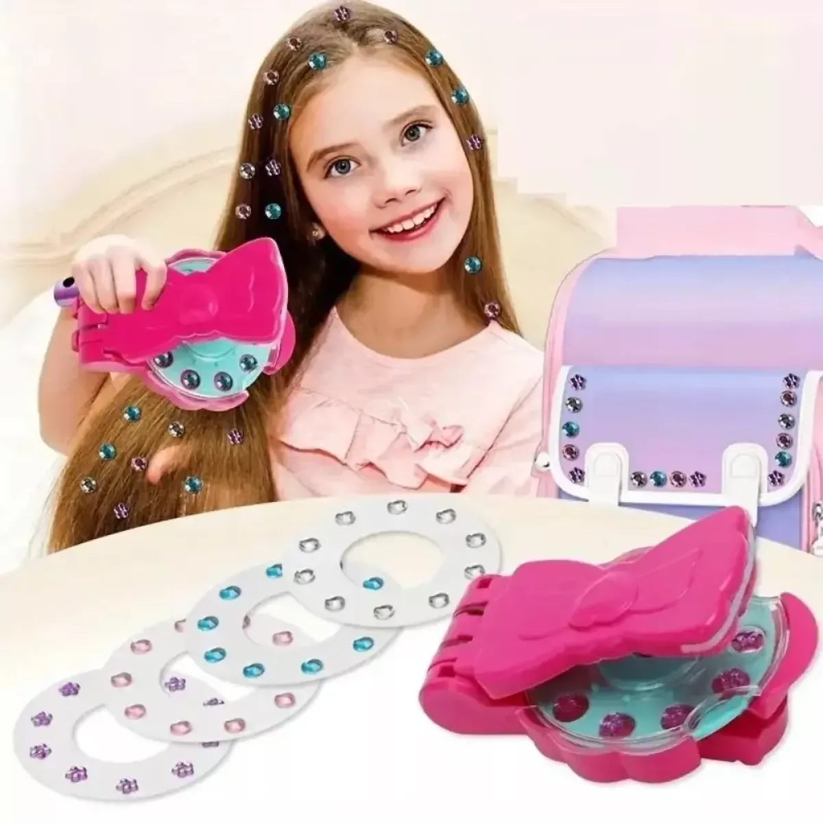 magična bušilica za kosu s cirkonima – dječji kreativni set - slika 5