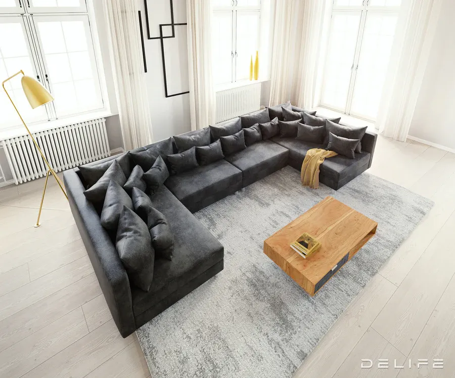 kutna garnitura clovis xl 400x185cm, materijal: mikrovelur - slika 4