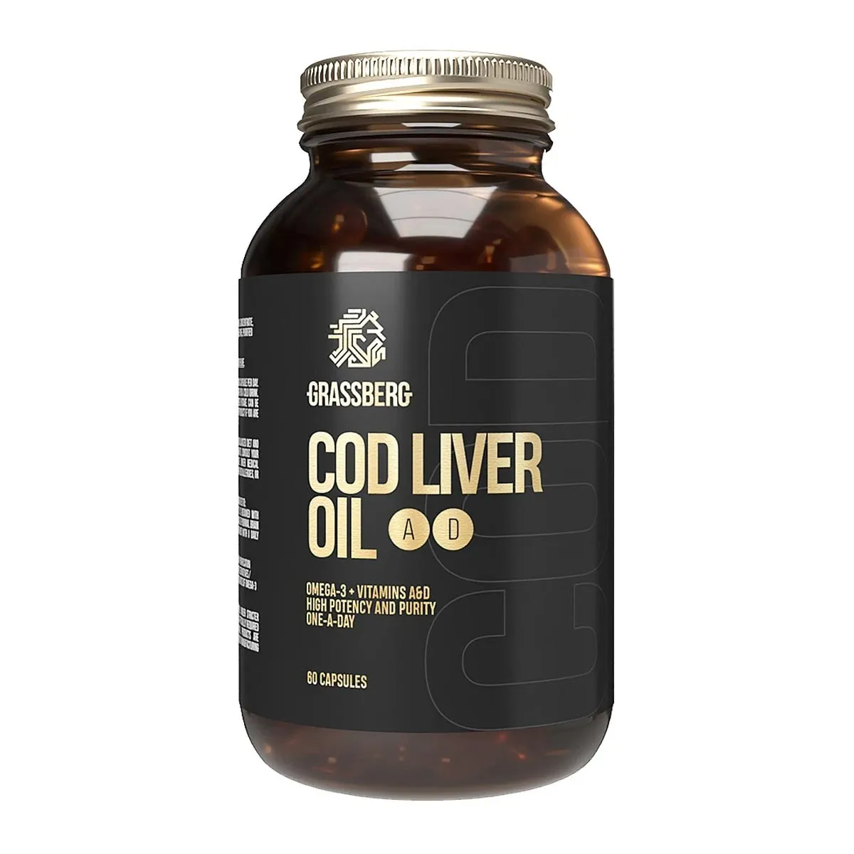 grassberg cod liver oil 60 kapsula - slika 1