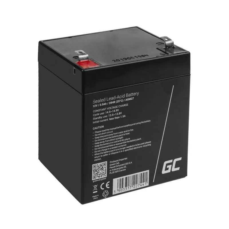 accu bat green cell 12v/5ah, agm27 - slika 3