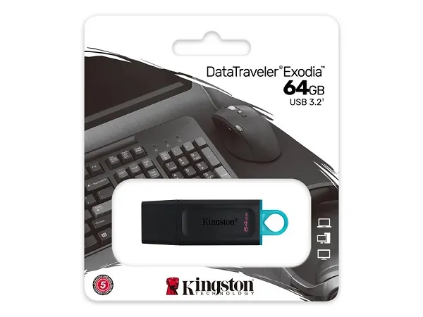 usb 3.2 flash drive 64gb kingston datatraveler exodia - slika 2