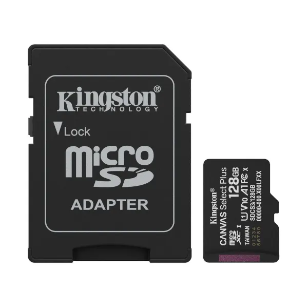 mem sd micro 128gb kingston canvas select plus + adapter sdcs3/128gb - slika 2