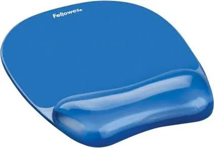 podloga za miš s gel odmorištem za dlan fellowes crystal plava - slika 1