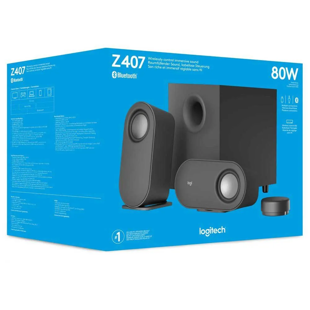 zvučnici logitech z407 2.1 bluetooth - black - slika 4