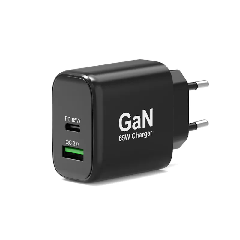 port zidni punjač gan 65w usb-c/usb-a, crni - slika 2