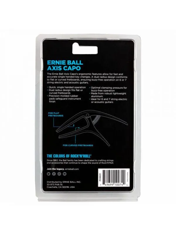 kapodaster ernie ball 9601 axis silver acoustic/classical - slika 2