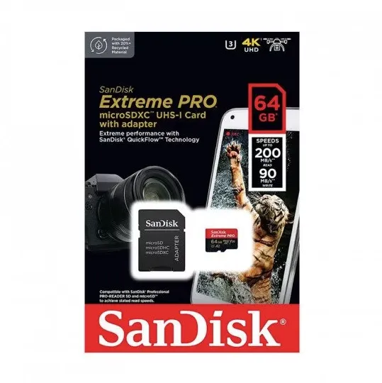 memorijska kartica micro secure digital 64gb sandisk extreme pro sdxc + adapter - slika 5