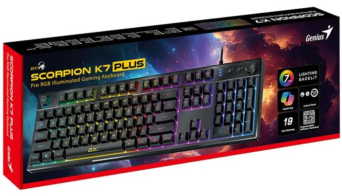 genius scorpion k7 plus, gaming tipkovnica, rgb - slika 2