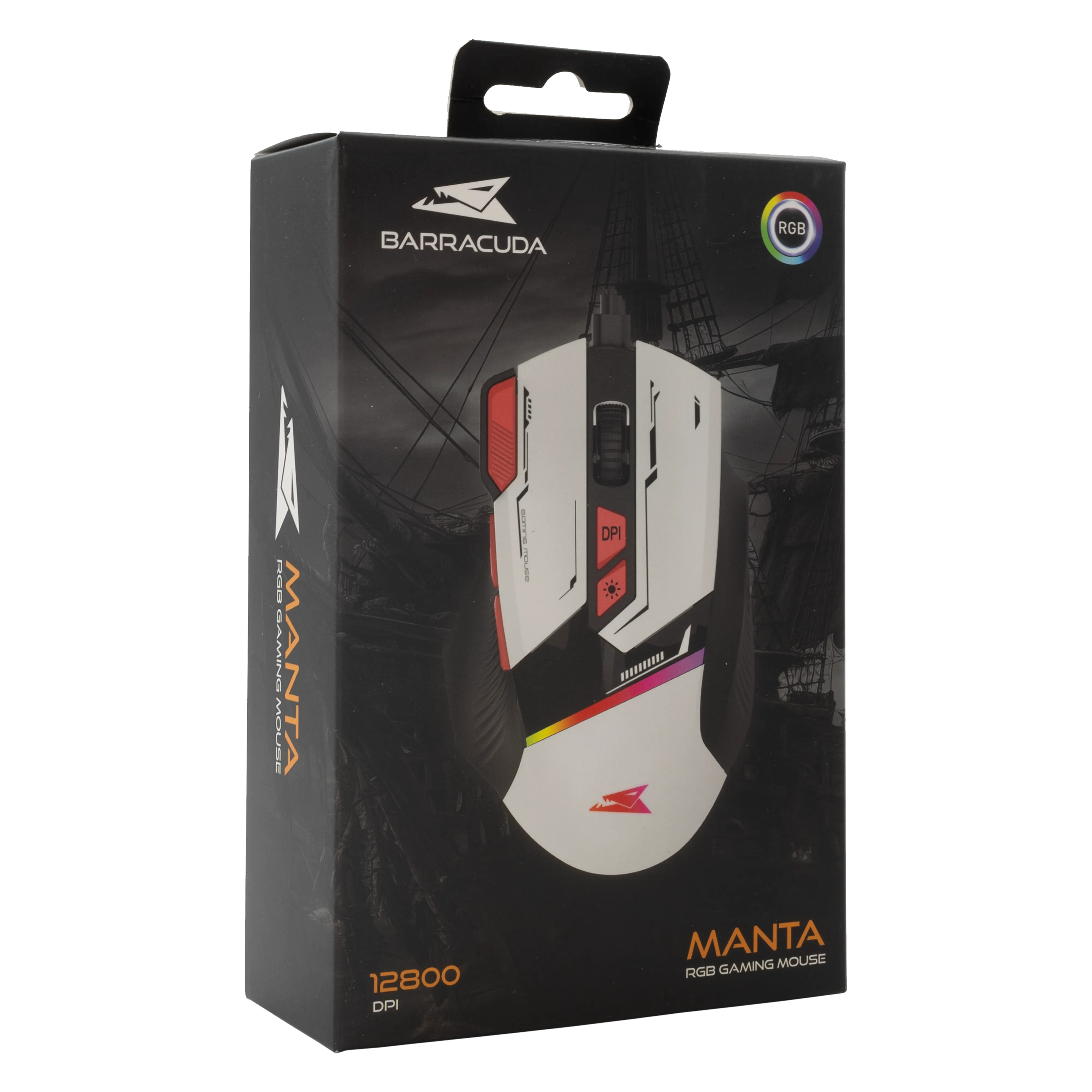 miš baracuda bgm-047 manta bijeli / 12.800 dpi - slika 12