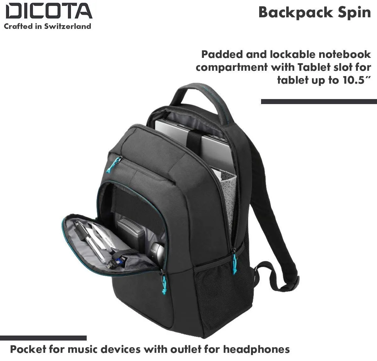 torba dicota za notebook 14"-15.6" spin backpack - ruksak d30575 - slika 5
