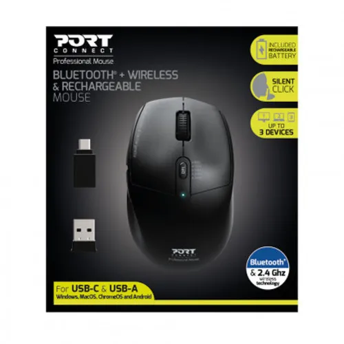 Port miš OFFICE PRO punjivi BLUETOOTH COMBO, crni - Karlovac