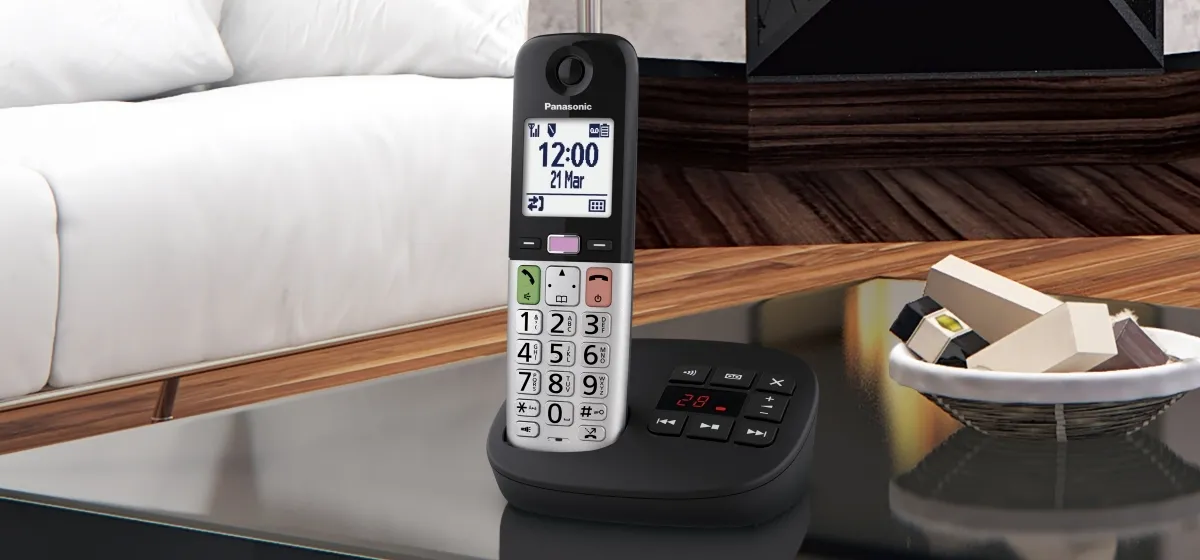 telefon panasonic kx-tgu432exb bežični, dvije slušalice, tajnica - slika 2
