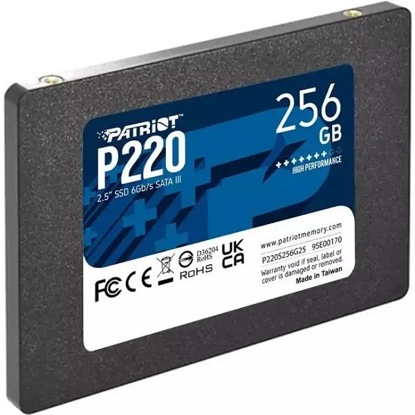 ssd 256gb patriot p220, 2.5" 7mm r550/w490 - slika 2