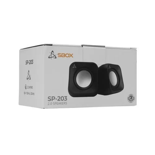 zvučnici sbox sp-203 2.0 crni - slika 1