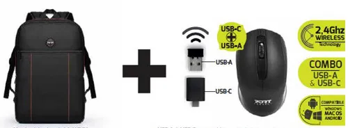 Ruksak Za Notebook Port Pr.15,6+Bež.Miš - Karlovac