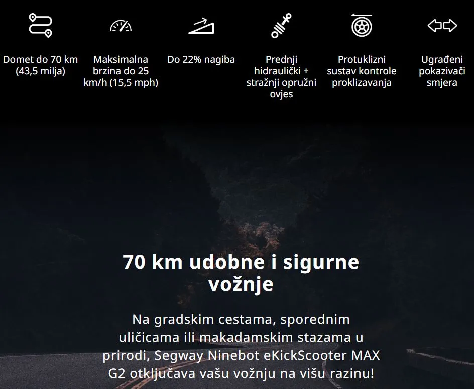 romobil električni segway kickscooter max g2e - slika 16