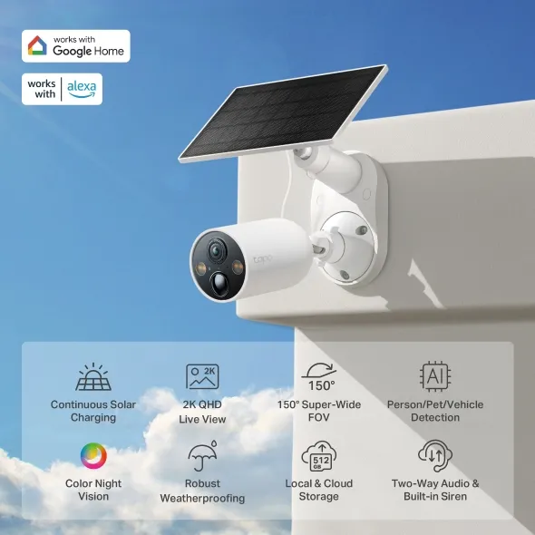 tp-link tapo c425 solarpowered security camera kit - slika 1