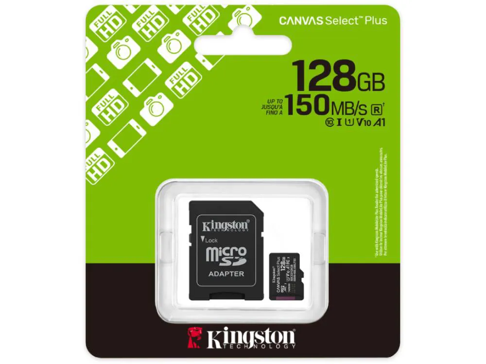 mem sd micro 128gb kingston canvas select plus + adapter sdcs3/128gb - slika 4