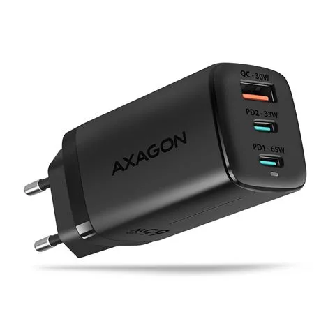 axagon acu-dpq65 zidni punjač 1xusb-a qc4, 2xusb-c pd 33/65w, crni - slika 2