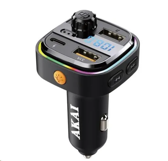 FM TRANSMITER AKAI FMT-26BT, Bluetooth, 12-24V - crni - Karlovac