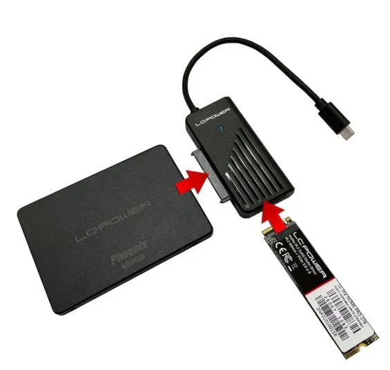 usb-c adapter za 2,5“ sata hdd/ssd i m.2 nvme - slika 2