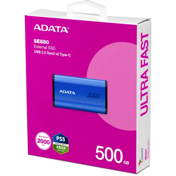 ssd ext 500gb se880 blue ad usb3.2 gen2 x2 type-c aeli-se880-500gcbu - slika 2