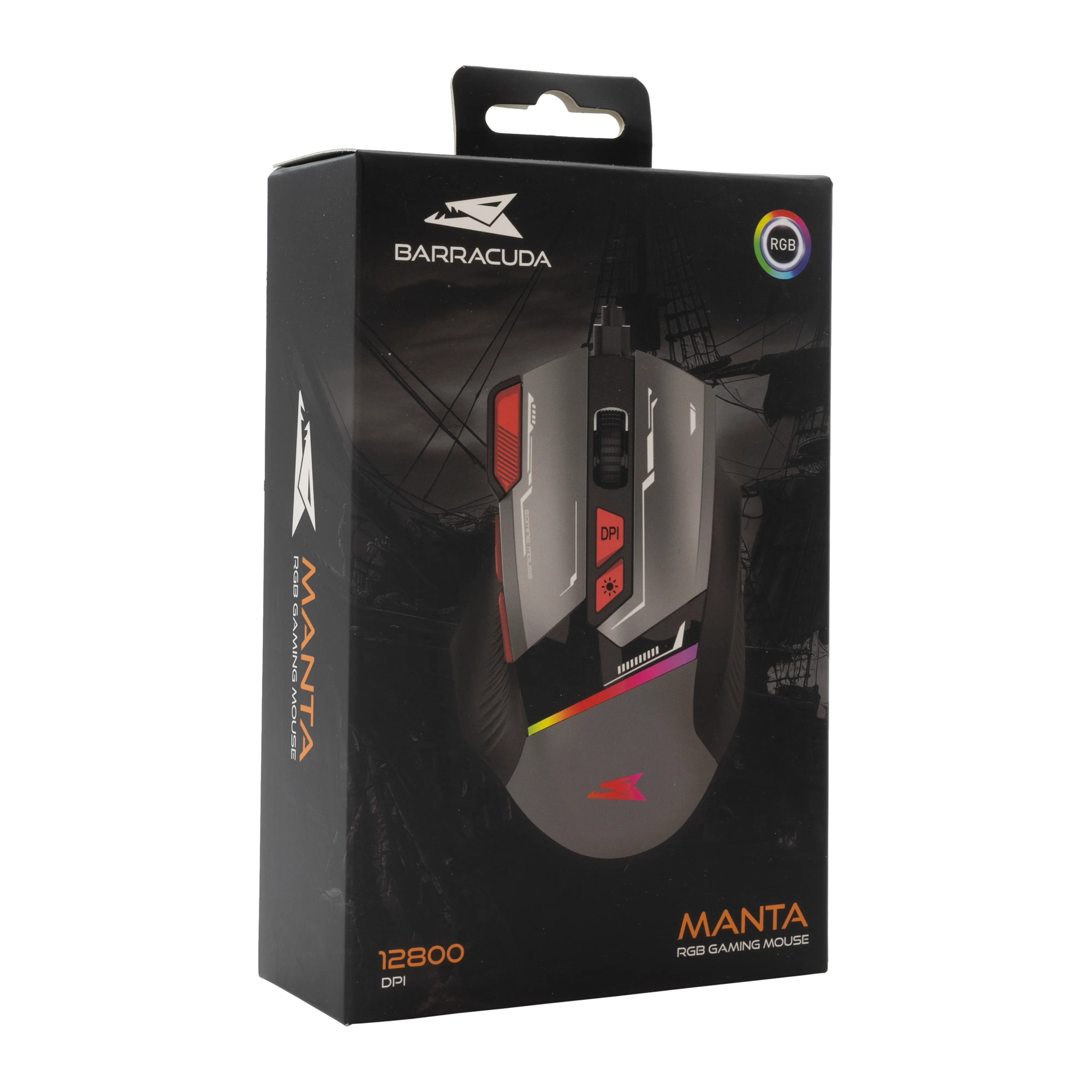 miš baracuda bgm-047 manta sivi / 12.800 dpi - slika 7