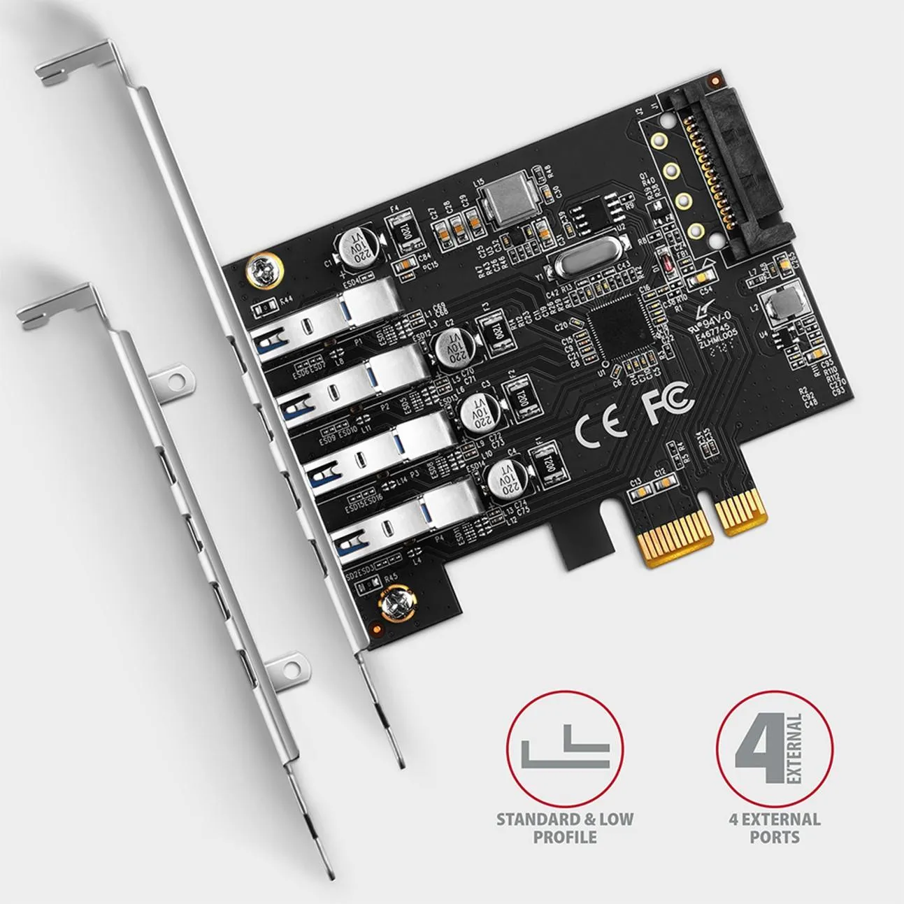 kontroler axagon pceu-43rs,pcie 4xusb3.0 - slika 4
