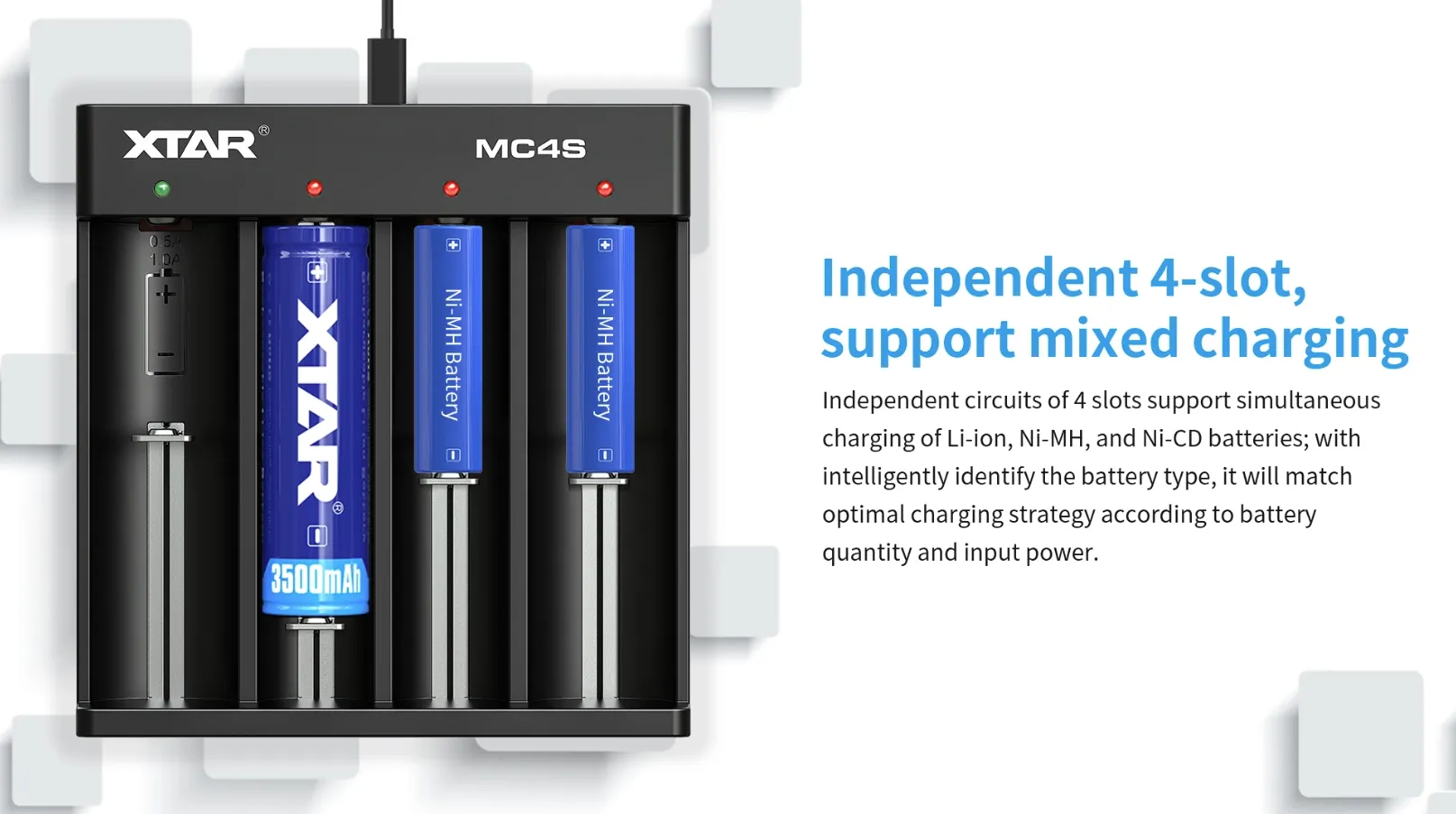 punjač baterija xtar mc4s li-ion/ni-mh usb - slika 4