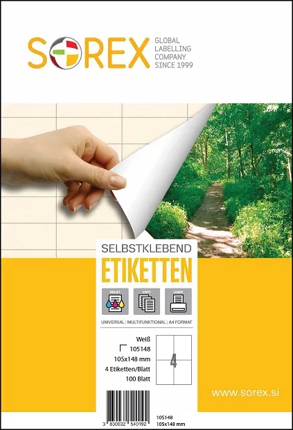 etiketa laser/inkjet/copy 105,0x148,0 sorex 100/1 - slika 2