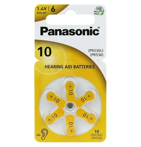 panasonic baterije pr230/6lb, zinc air - slika 2