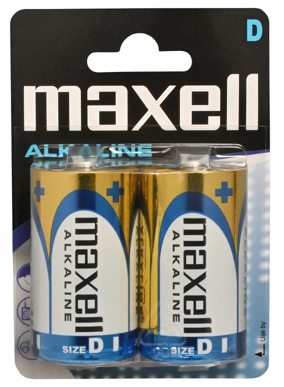 maxell alk. baterija lr-20/d,2kom, blister - slika 2