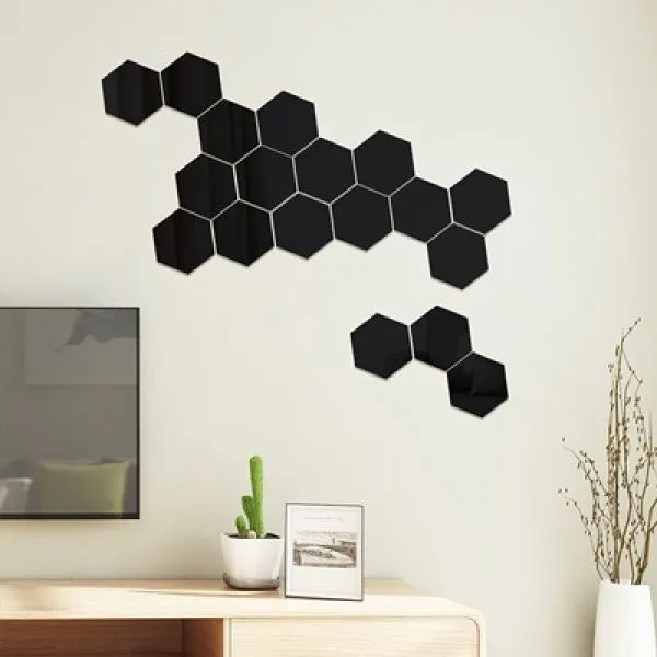 3d hexagon zrcalne naljepnice - ogledala 12 komada - slika 3