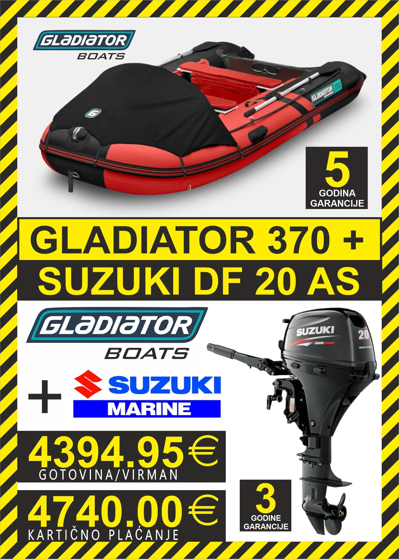 set gumenjak gladiator 370 + motori suzuki - slika 6