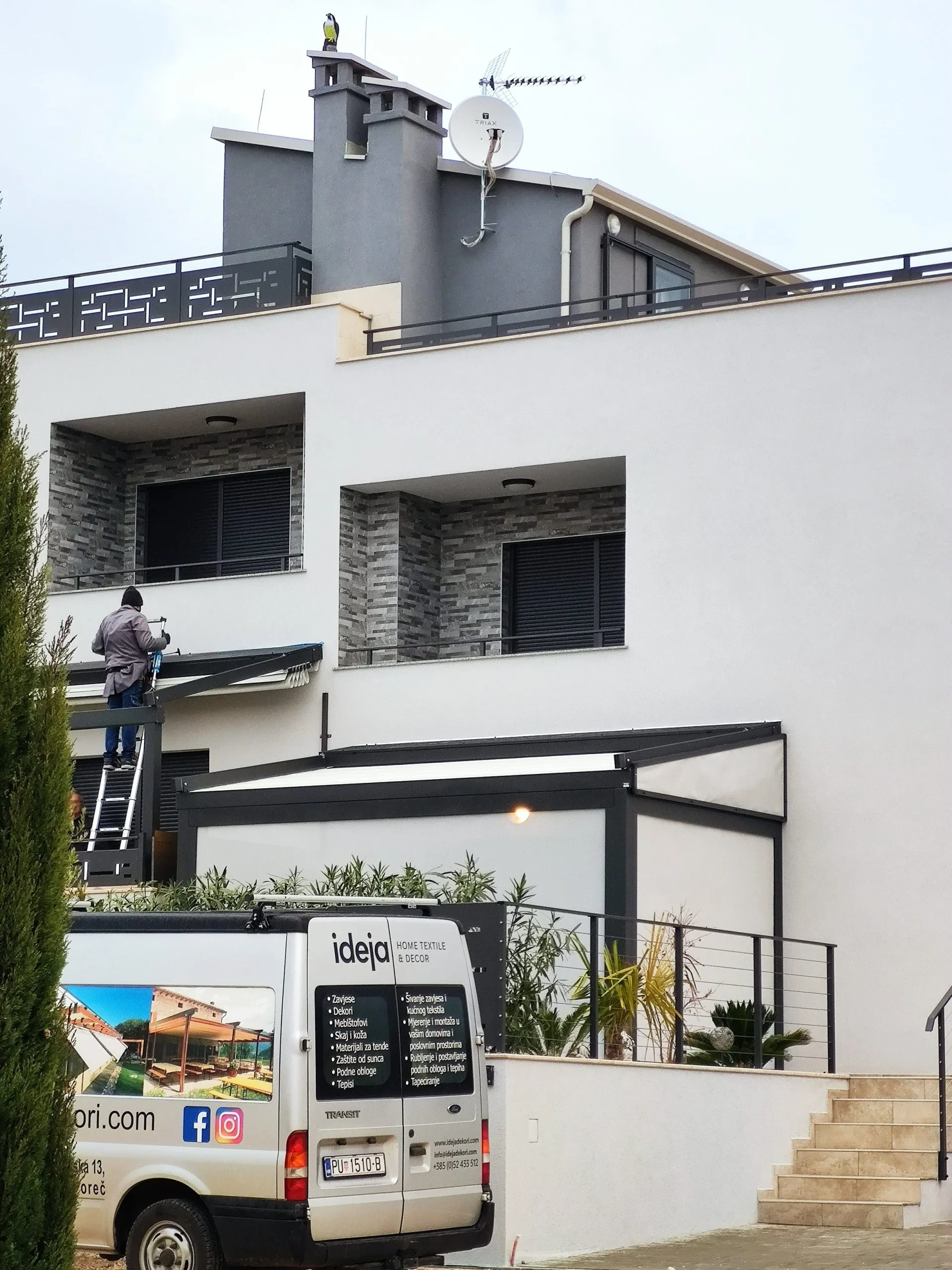 Ravna tenda screen elektromotor - Novigrad