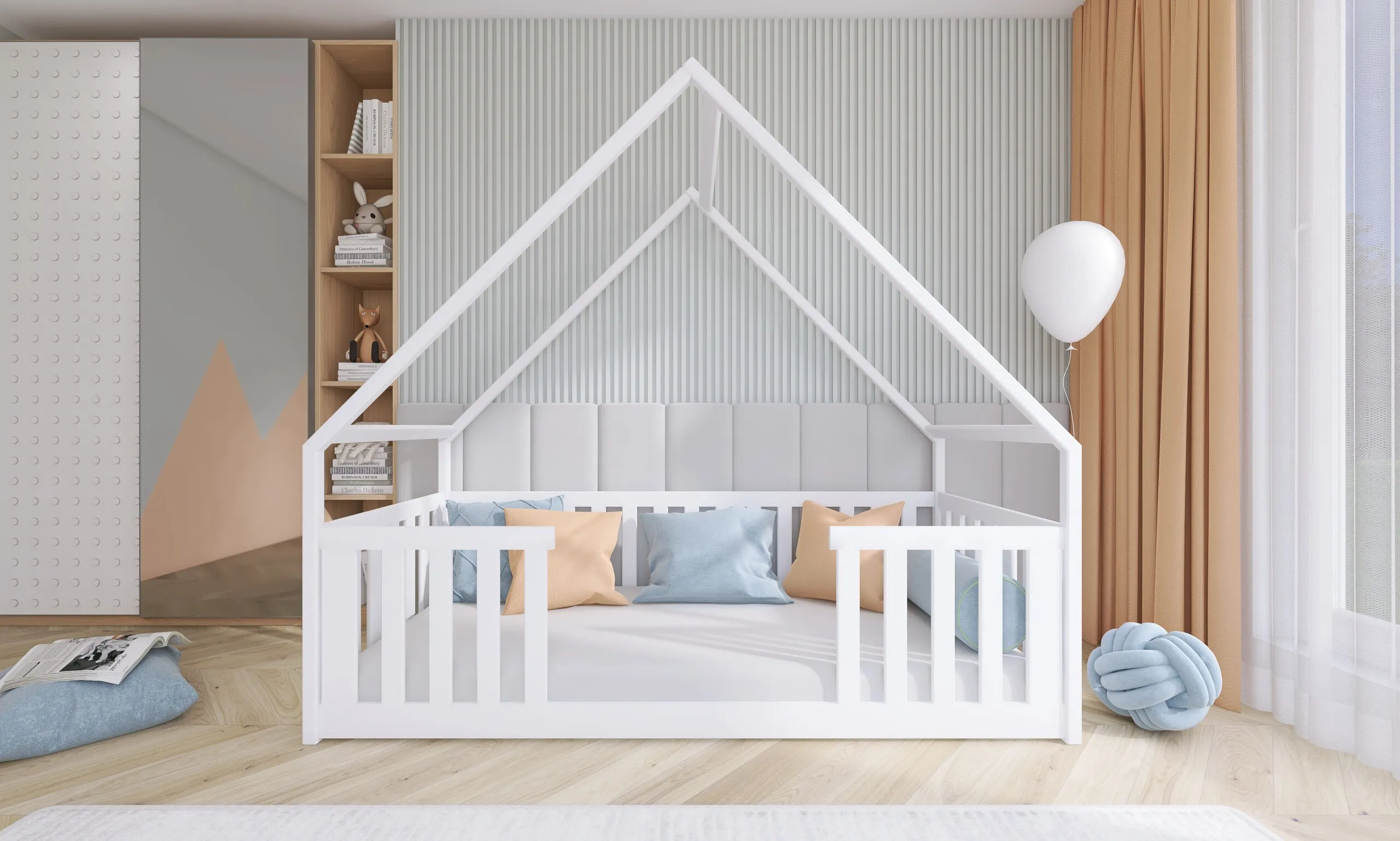 Niski krevet kućica 200×90 – puno drvo Montessori - Nedeljanec, Vidovec
